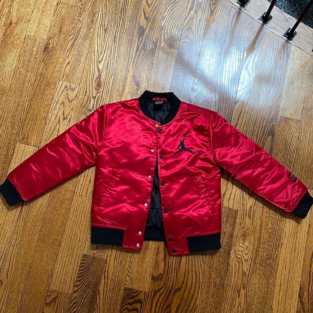 Jordan kid’s red bomber jacket sz S or 8-10 yrs
